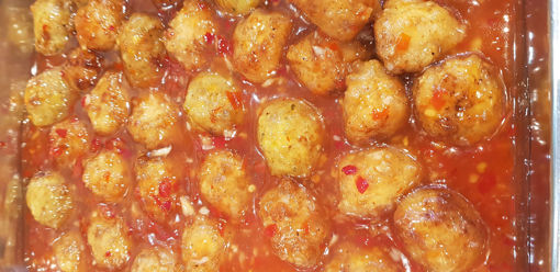 Image de Boulettes crevettes sauce piment doux